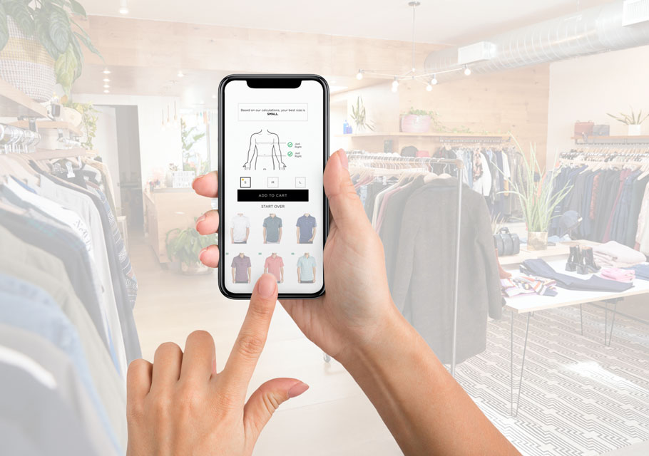 Shoppers can use their mobile phones to find clothing that best fits them without the need to enter a fitting room