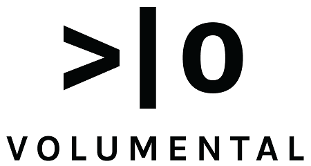 volumental logo on a white background.